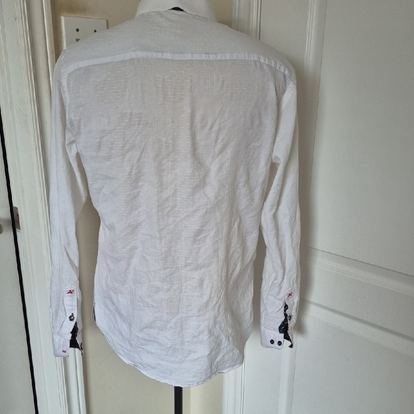 Men's White Casual Button Down Shirt - Picture 5 of 16